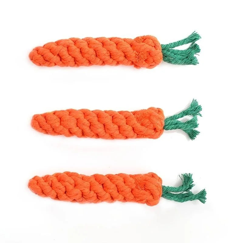 1Pc/3Pc Pet Knot Toy for Dog and Cat Carrot Shape Dog Chew Toys Cotton Rope Toys for Indoor Dogs Cat Toys Dog Accessories