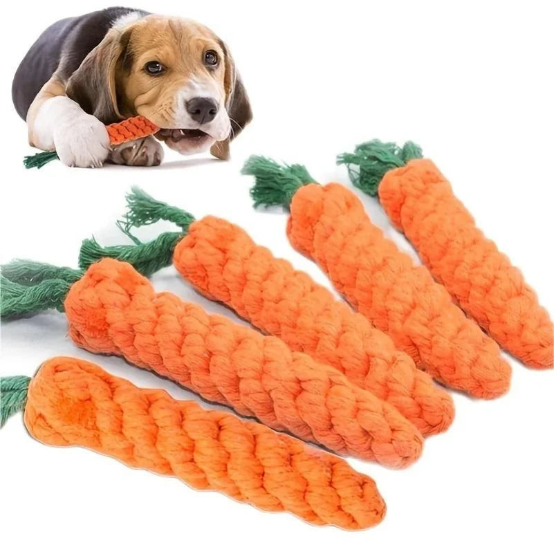 1Pc/3Pc Pet Knot Toy for Dog and Cat Carrot Shape Dog Chew Toys Cotton Rope Toys for Indoor Dogs Cat Toys Dog Accessories