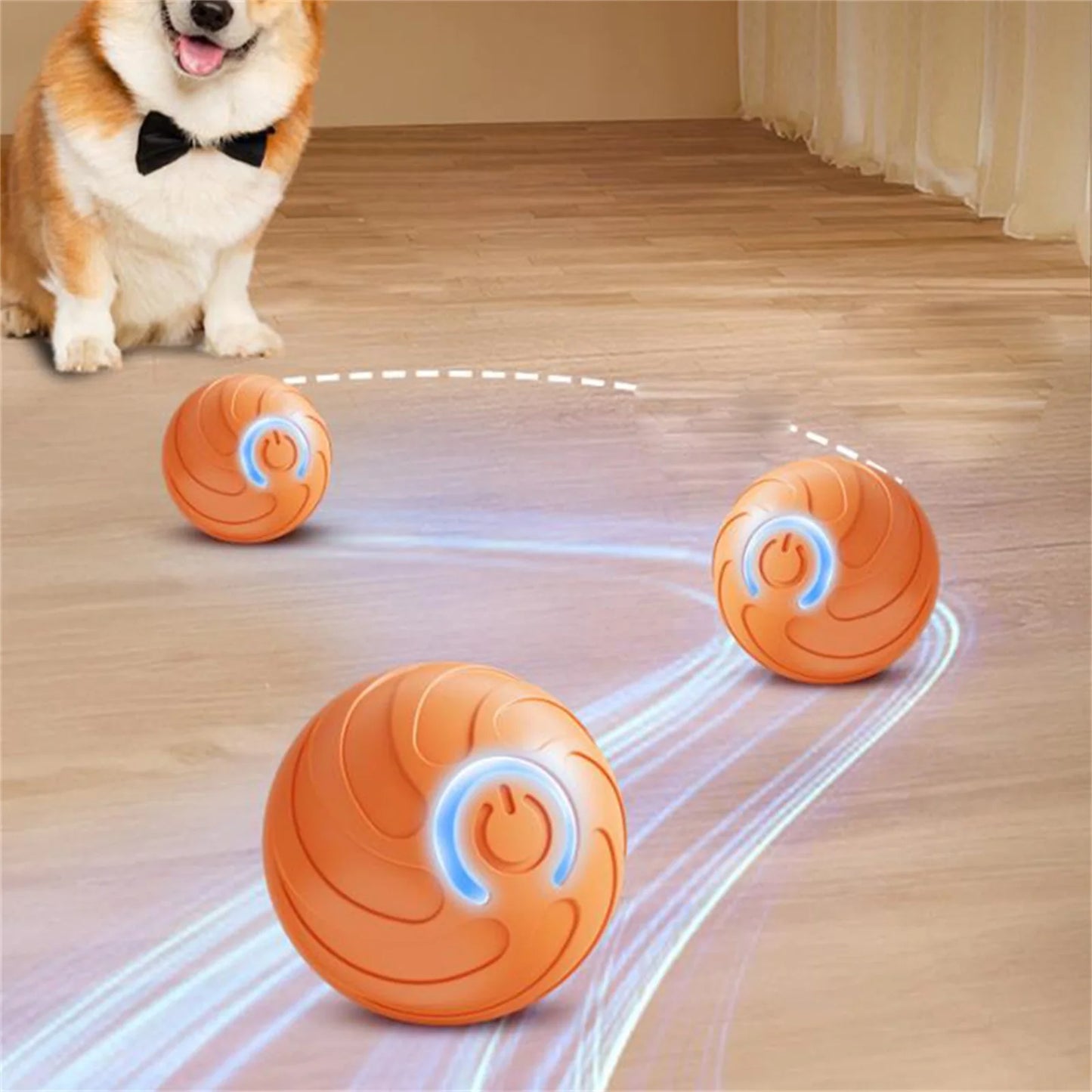 Automatic Rolling Ball Dog Toy Ball Electric Automatic Dog Toy Interactive Smart Pet Interaction LED Rechargeable Toy Pet
