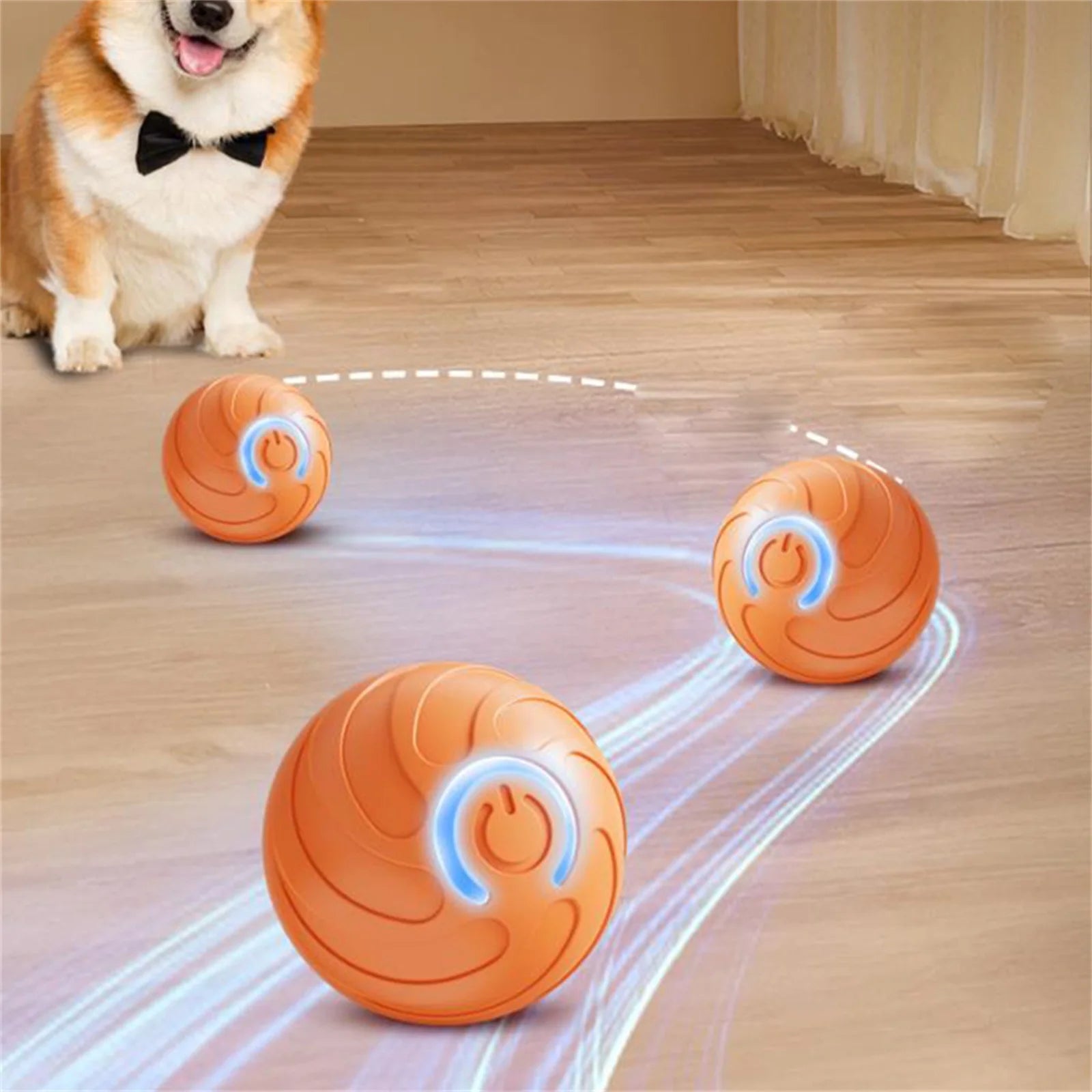 Automatic Rolling Ball Dog Toy Ball Electric Automatic Dog Toy Interactive Smart Pet Interaction LED Rechargeable Toy Pet