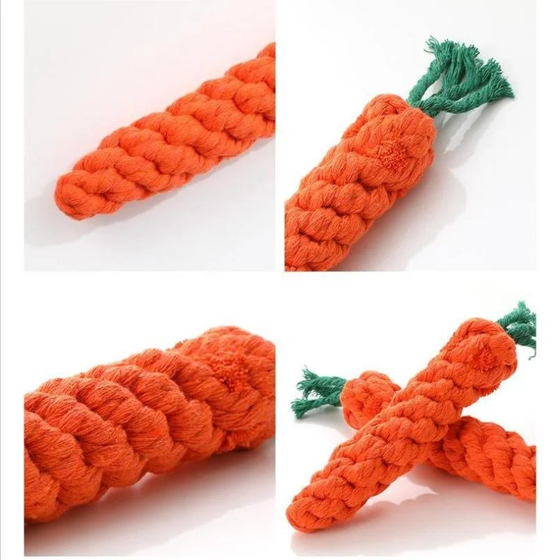 1Pc/3Pc Pet Knot Toy for Dog and Cat Carrot Shape Dog Chew Toys Cotton Rope Toys for Indoor Dogs Cat Toys Dog Accessories