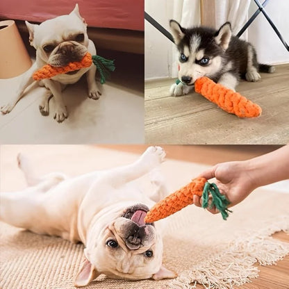 1Pc/3Pc Pet Knot Toy for Dog and Cat Carrot Shape Dog Chew Toys Cotton Rope Toys for Indoor Dogs Cat Toys Dog Accessories