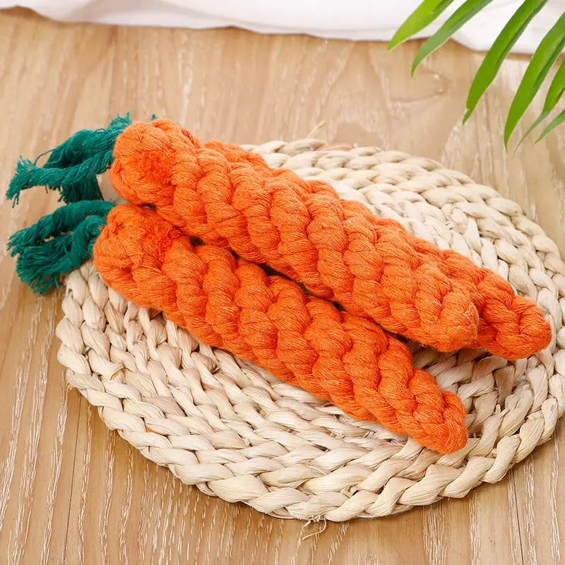 1Pc/3Pc Pet Knot Toy for Dog and Cat Carrot Shape Dog Chew Toys Cotton Rope Toys for Indoor Dogs Cat Toys Dog Accessories